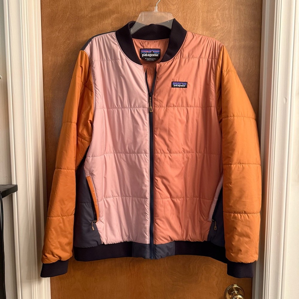 Patagonia Two-Tone Bomber Jacket - Peach and Rust